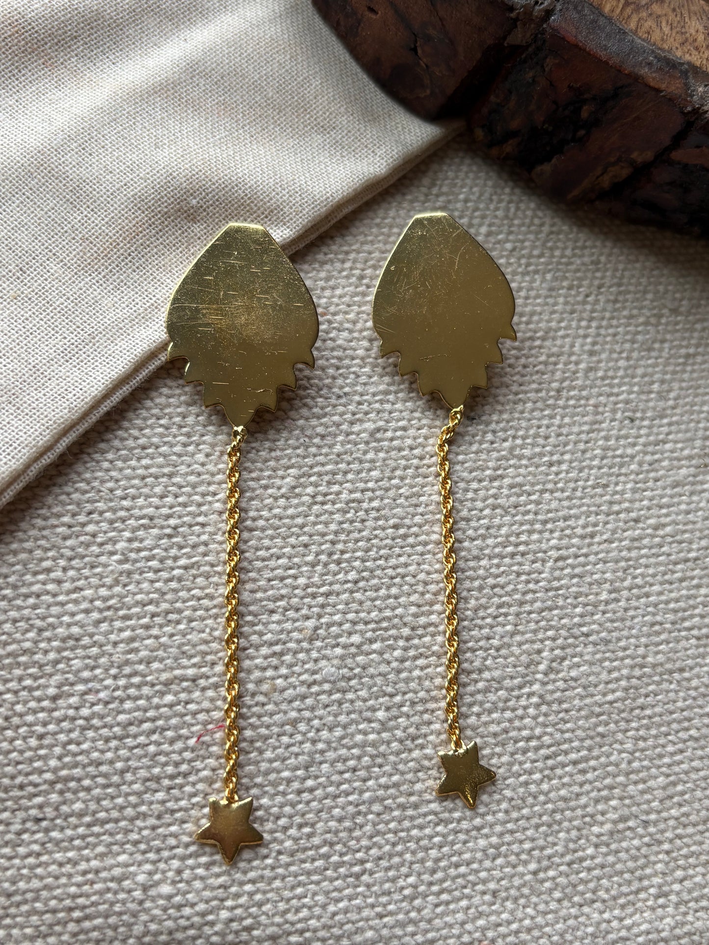 Statement brass earrings