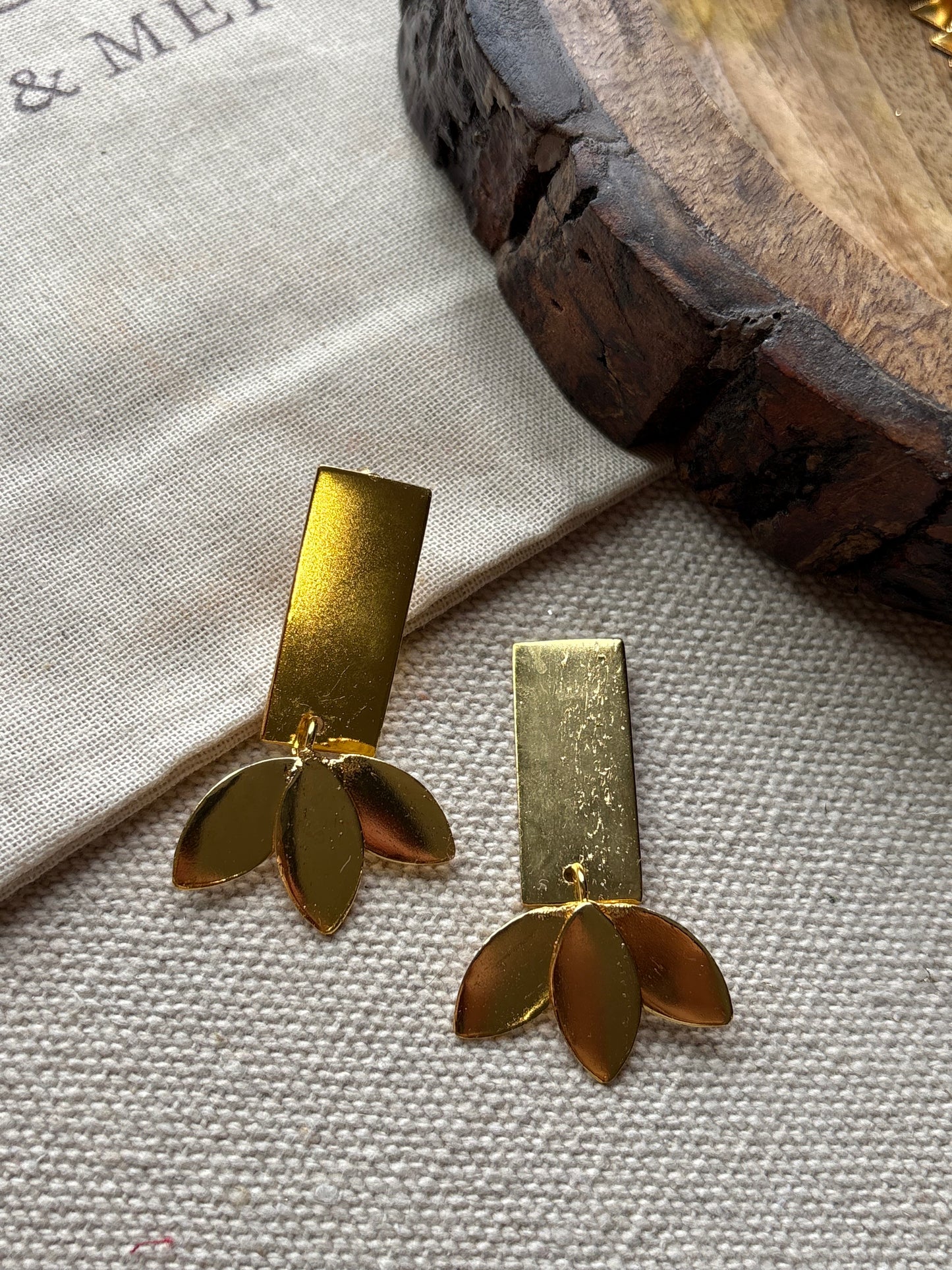 Contemporary brass earrings
