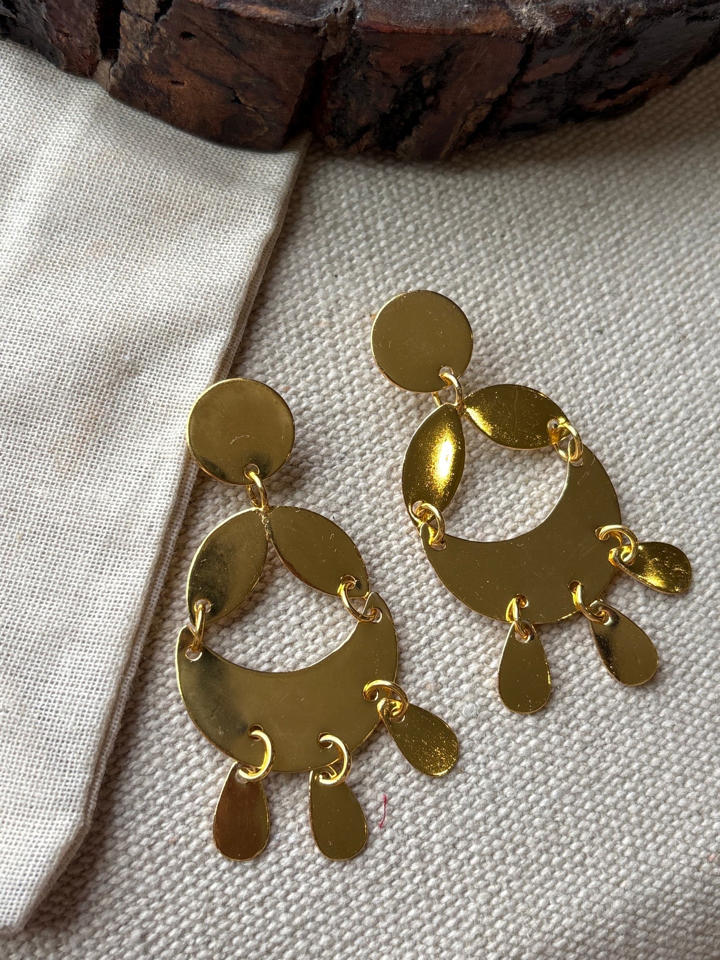 Statement brass earrings