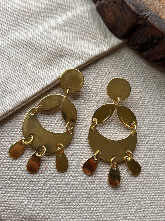 Statement brass earrings