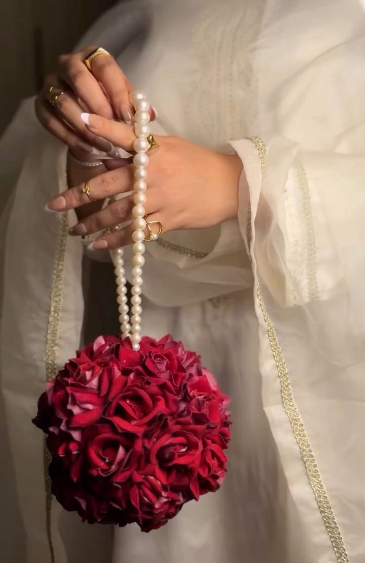 Scarlet Rose Bloom Potli