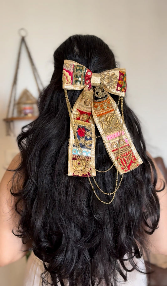 “Raas Rang Bow” – Navratri Special Hair Bow