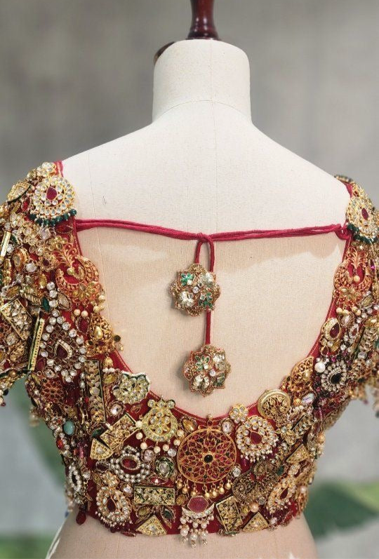 Isha Ambani inspired Kundan Embellished Blouse ✨