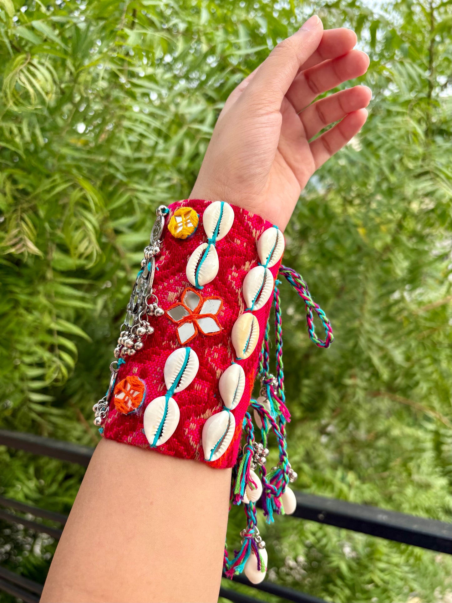 Boho Tribal Mirror Work Handcuffs