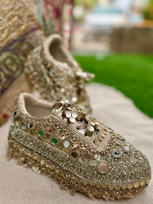 Golden glow Embellished shoes