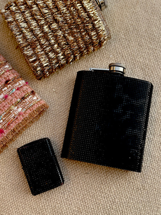 Classy Black Hip Flask with Lighter