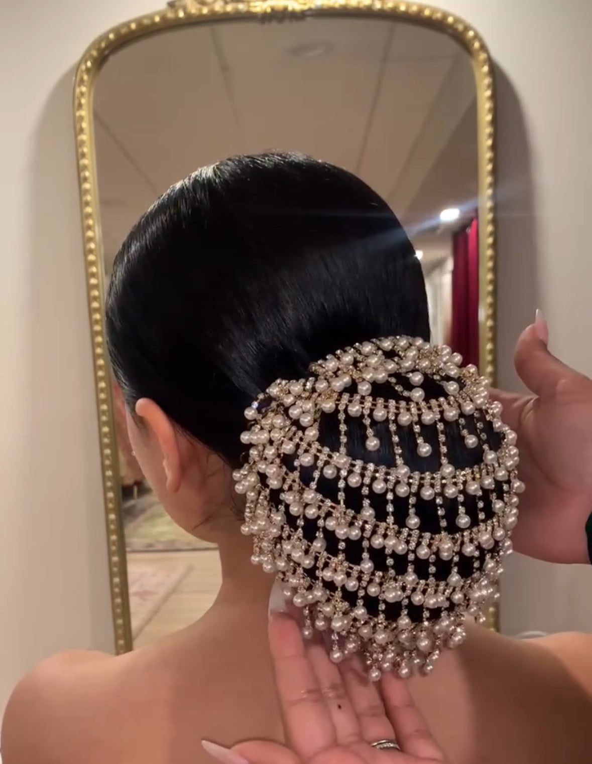 Ready-to-Wear Embellished Bun Cap for Weddings & Parties