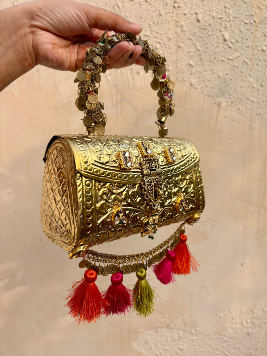Handcrafted Antique Gold Statement Bag