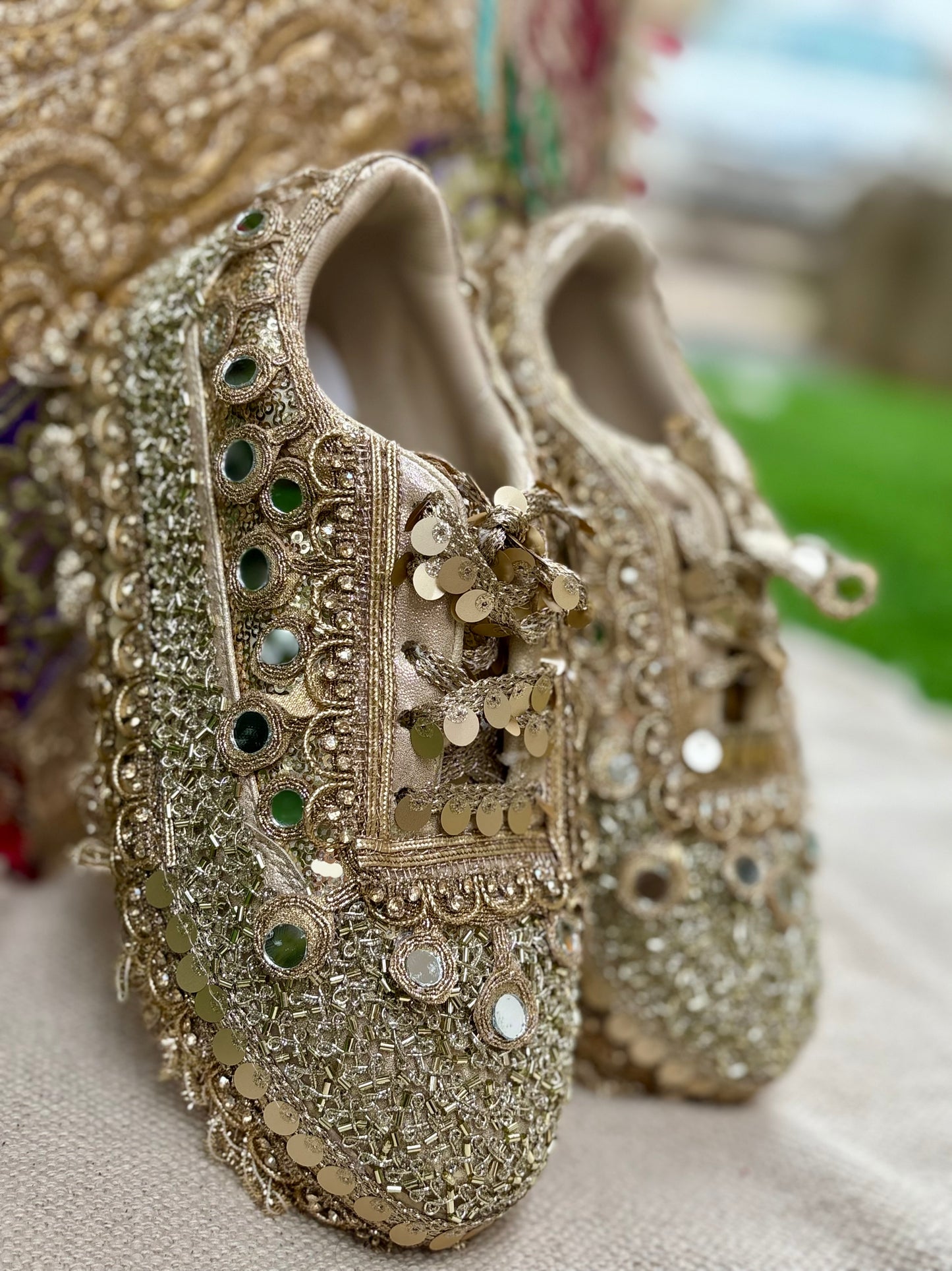 Golden glow Embellished shoes