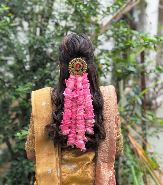 Royal Pink Rose Hair Accessory