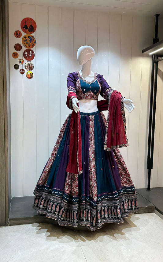 Khadi cotton chaniya choli with original mirror work