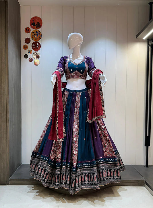 Khadi cotton chaniya choli with original mirror work