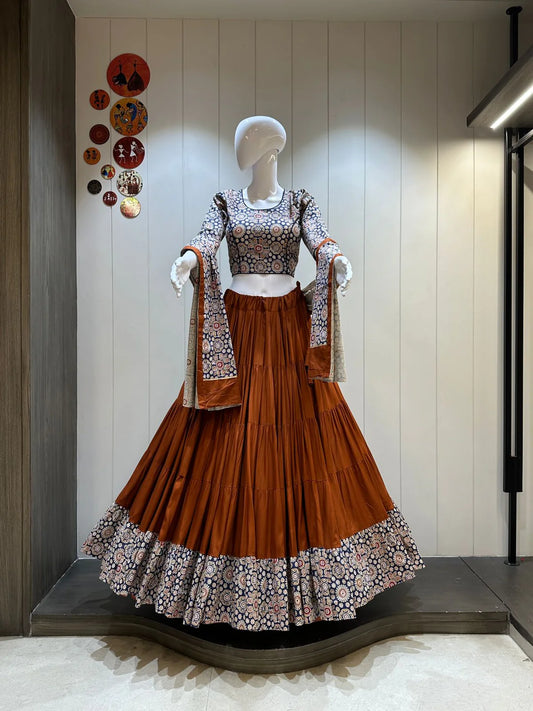 Ajrakh Chaniya Choli with Dupatta