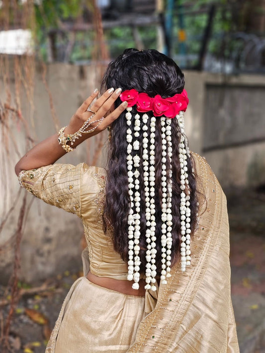 Artificial Mogra with roses Hair accessories