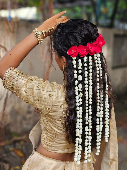 Artificial Mogra with roses Hair accessories