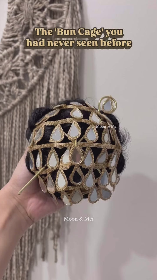 Ready-to-Wear Embellished Bun Cage for Weddings & Parties