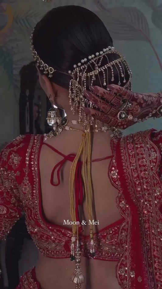 Ready-to-Wear Embellished Bun Cap for Weddings & Parties