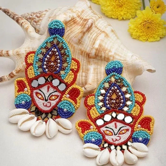 Durga Maa Hand beaded premium earings