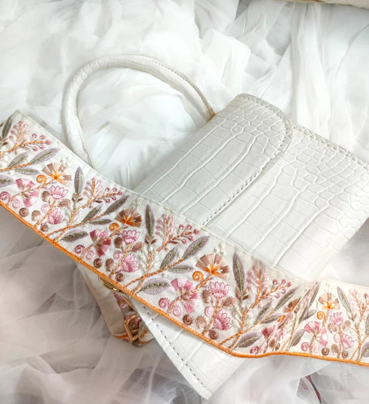 Pastel Dreams Floral Embroidered Detachable straps