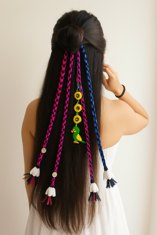 Handcrafted Tribal Hair Band - Parrot Charm Edition