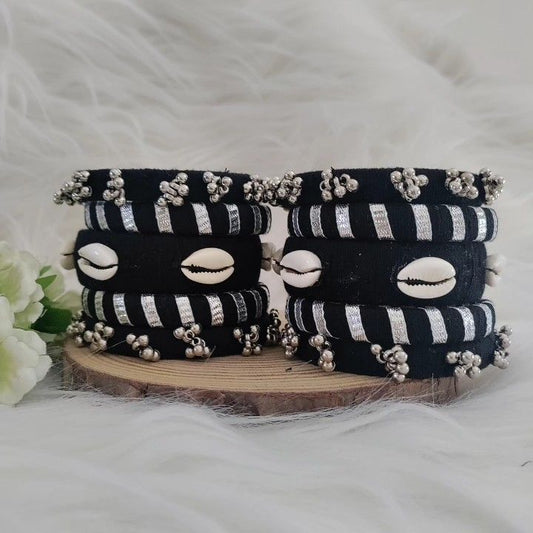 Zuri Silver-Embellished Bangles Set