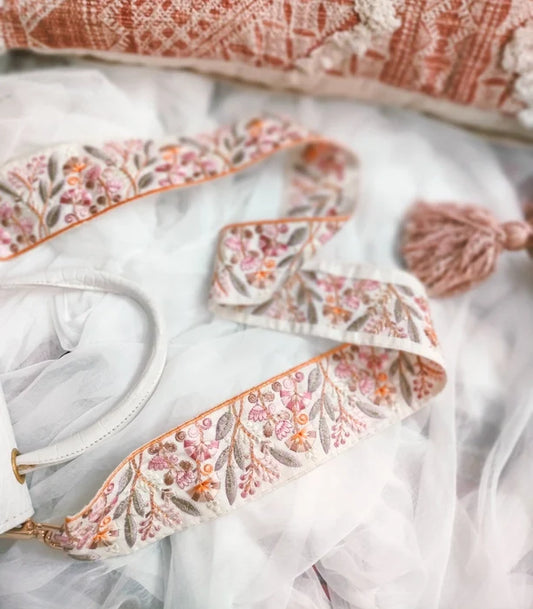 Pastel Dreams Floral Embroidered Detachable straps