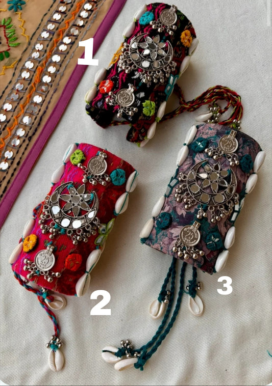 Boho Tribal Mirror Work Handcuffs