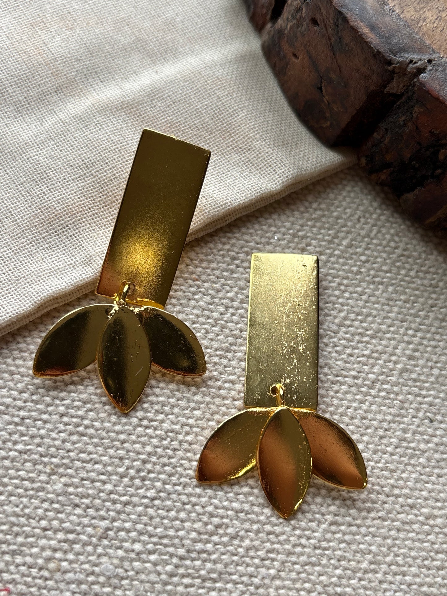 Contemporary brass earrings