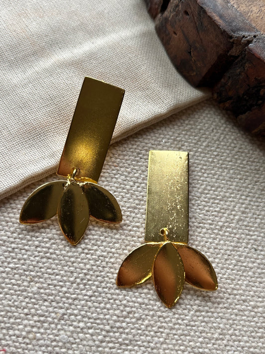 Contemporary brass earrings