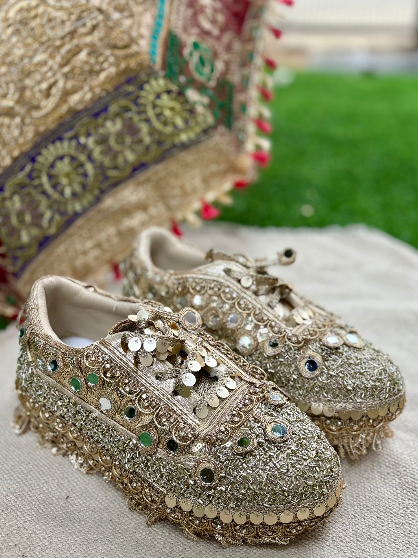 Golden glow Embellished shoes
