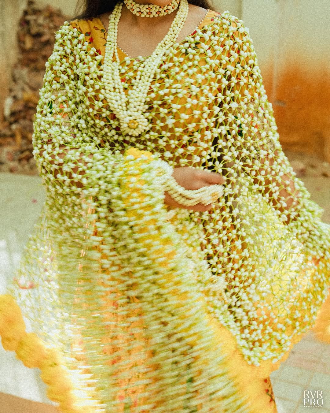 Phoolon Ka Dupatta – Luxury Floral Bridal Dupatta (Imported Flowers)