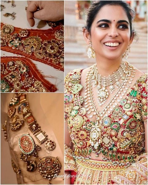 Isha Ambani inspired Kundan Embellished Blouse ✨