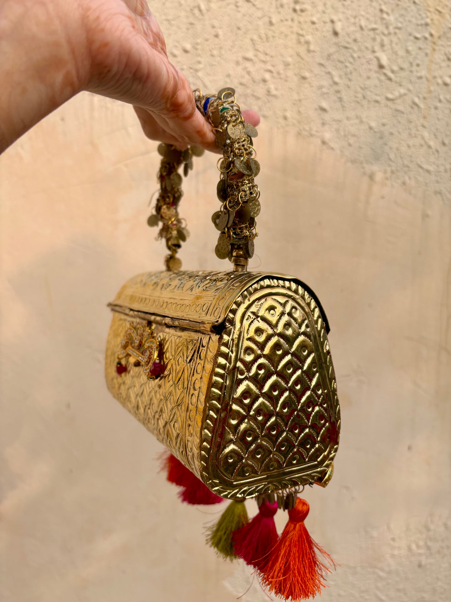 Handcrafted Antique Gold Statement Bag