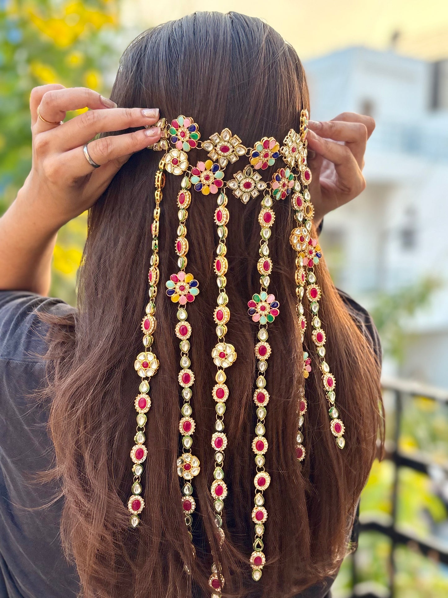 ✨ Kundan Embellished Hair Accessory
