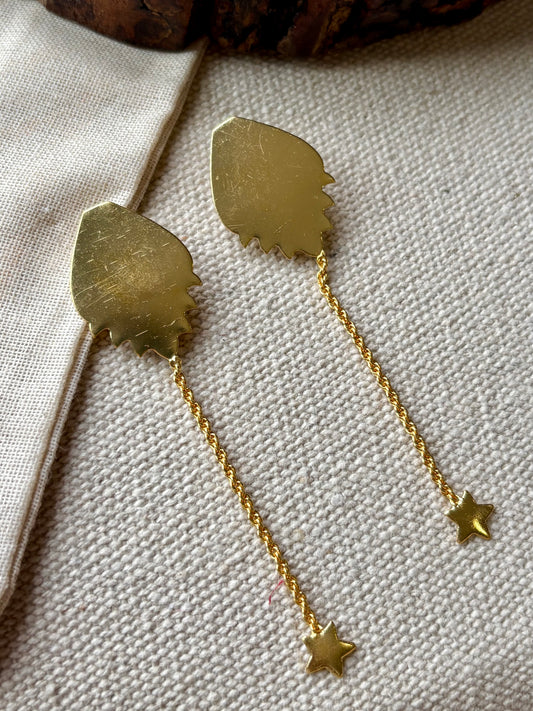 Statement brass earrings