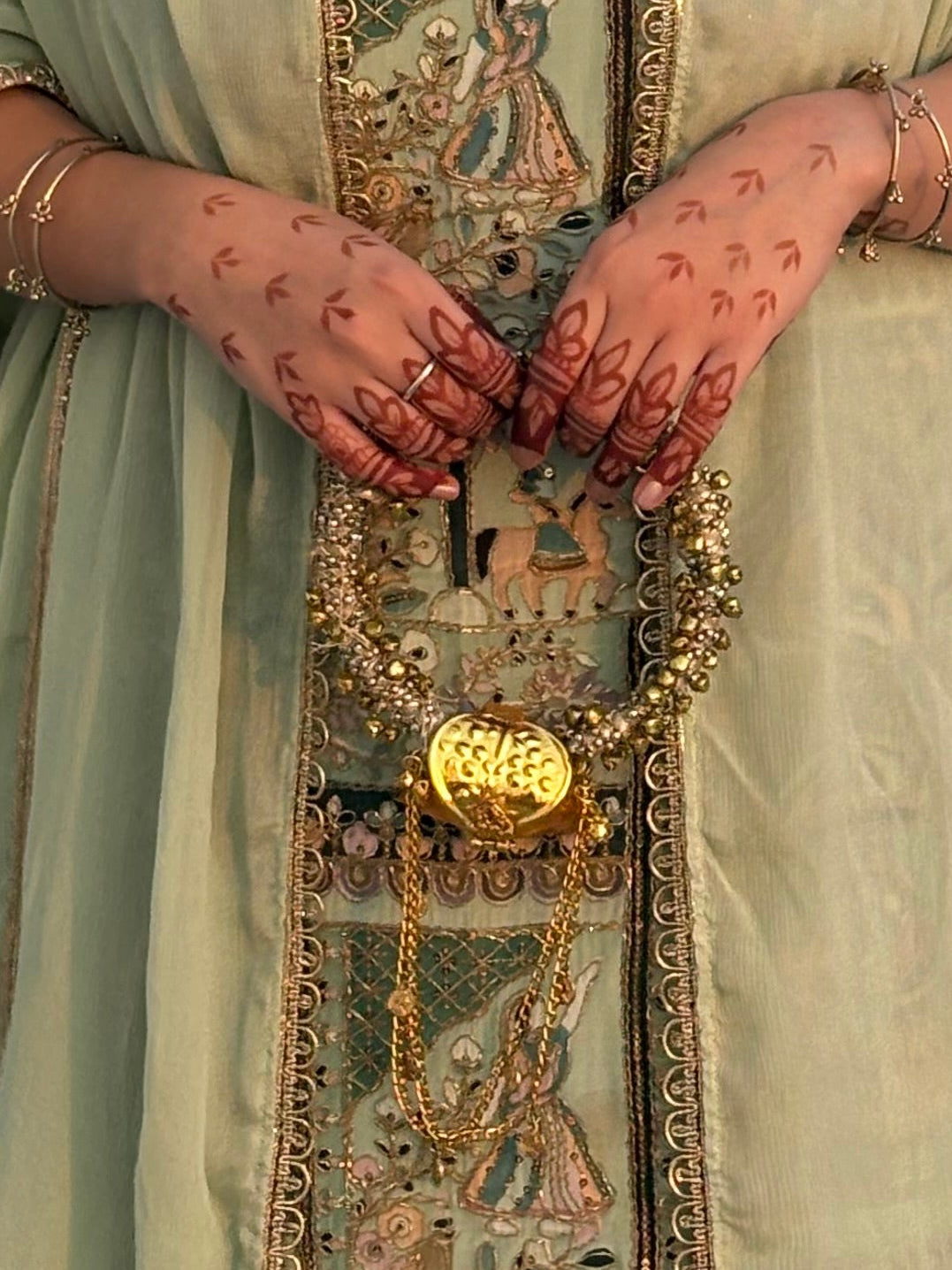 Handcrafted Antique Gold Mini Potli Bag