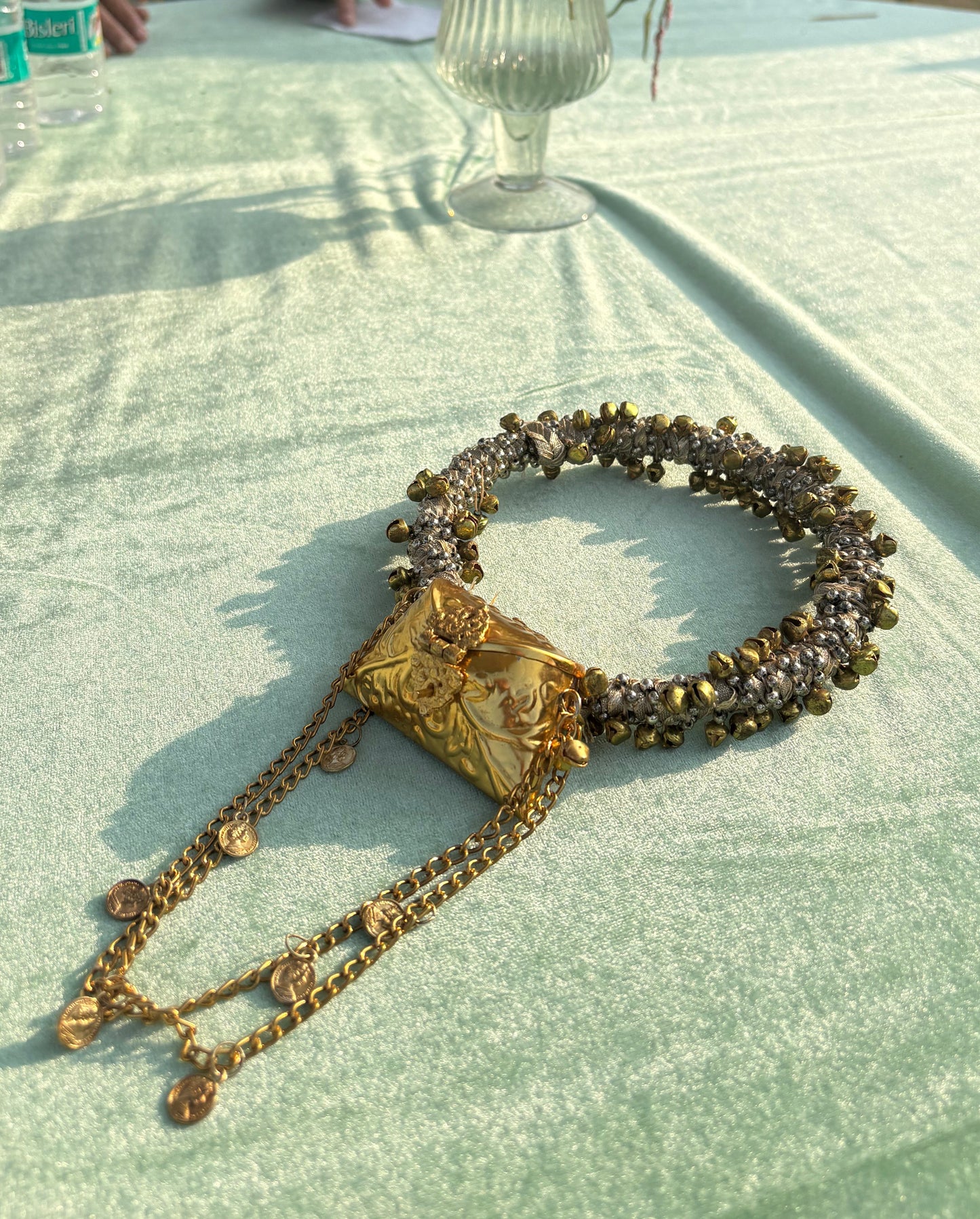 Handcrafted Antique Gold Mini Potli Bag