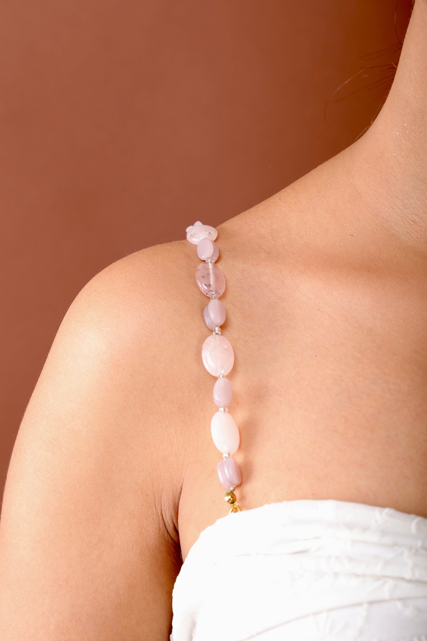Dreamy nude beaded bra strap