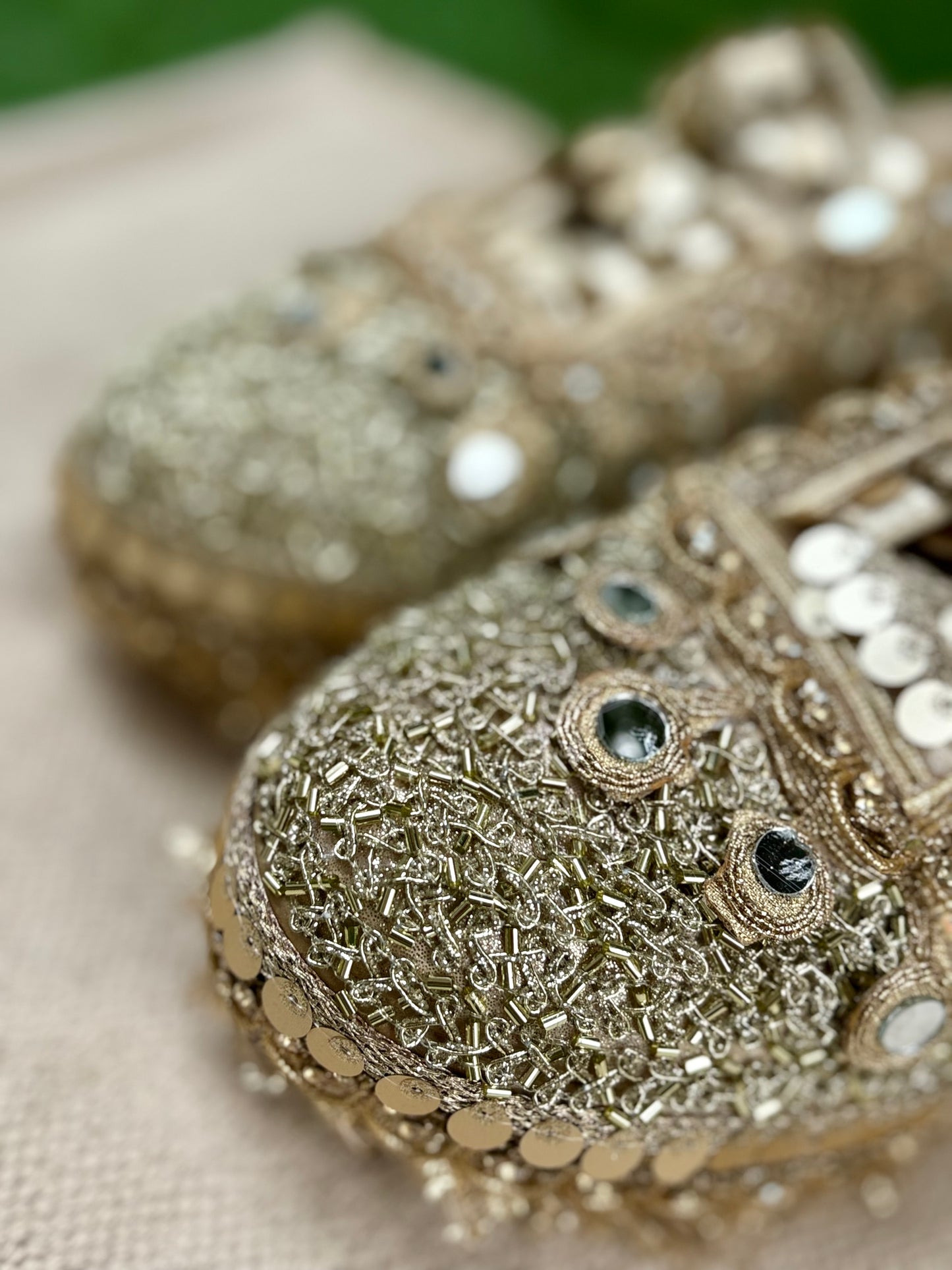 Golden glow Embellished shoes