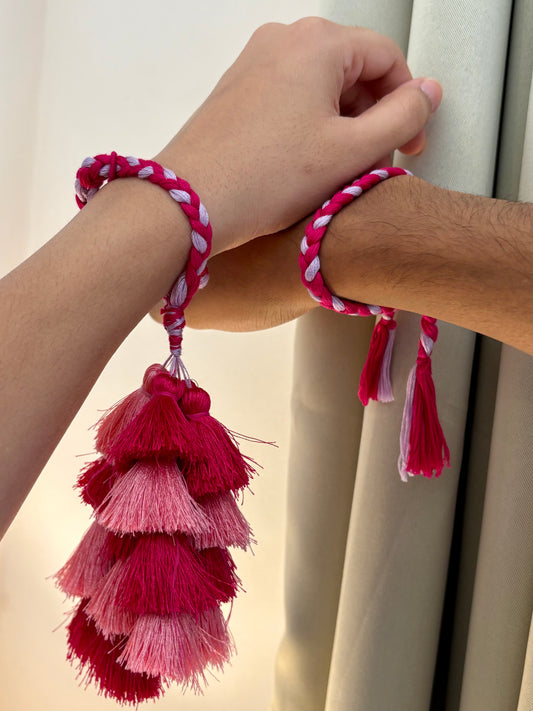 Pink hue Lumba Rakhi - set of two