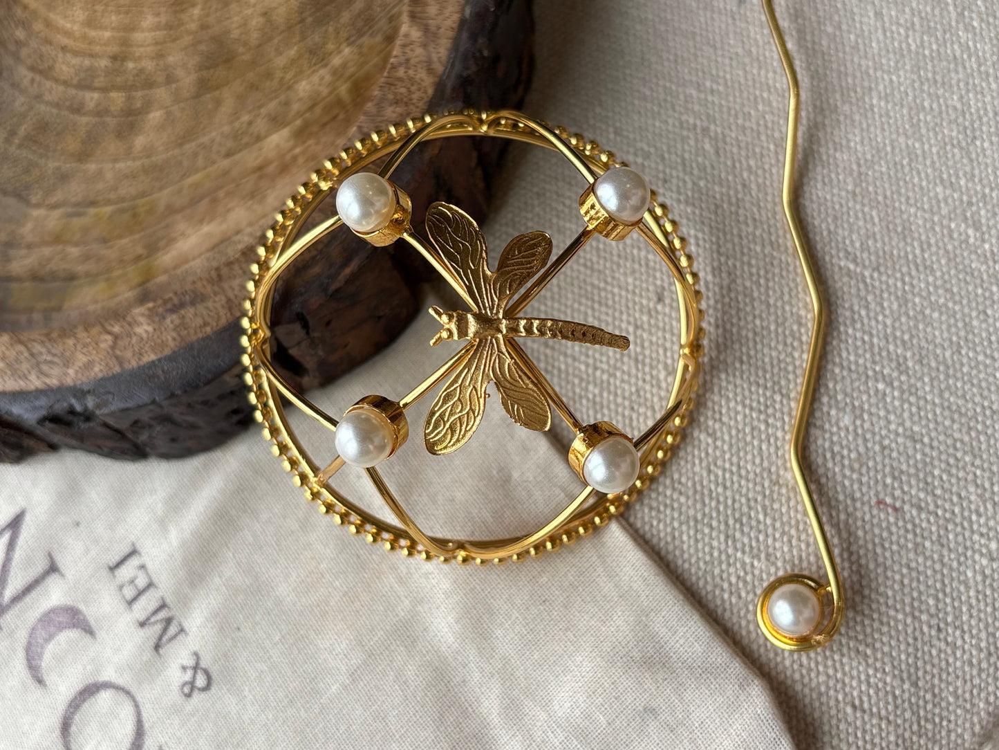 Gold Pearl Bun Cage Hair Accessory | Elegant Juda Cover for Wedding & Festive Hairstyles