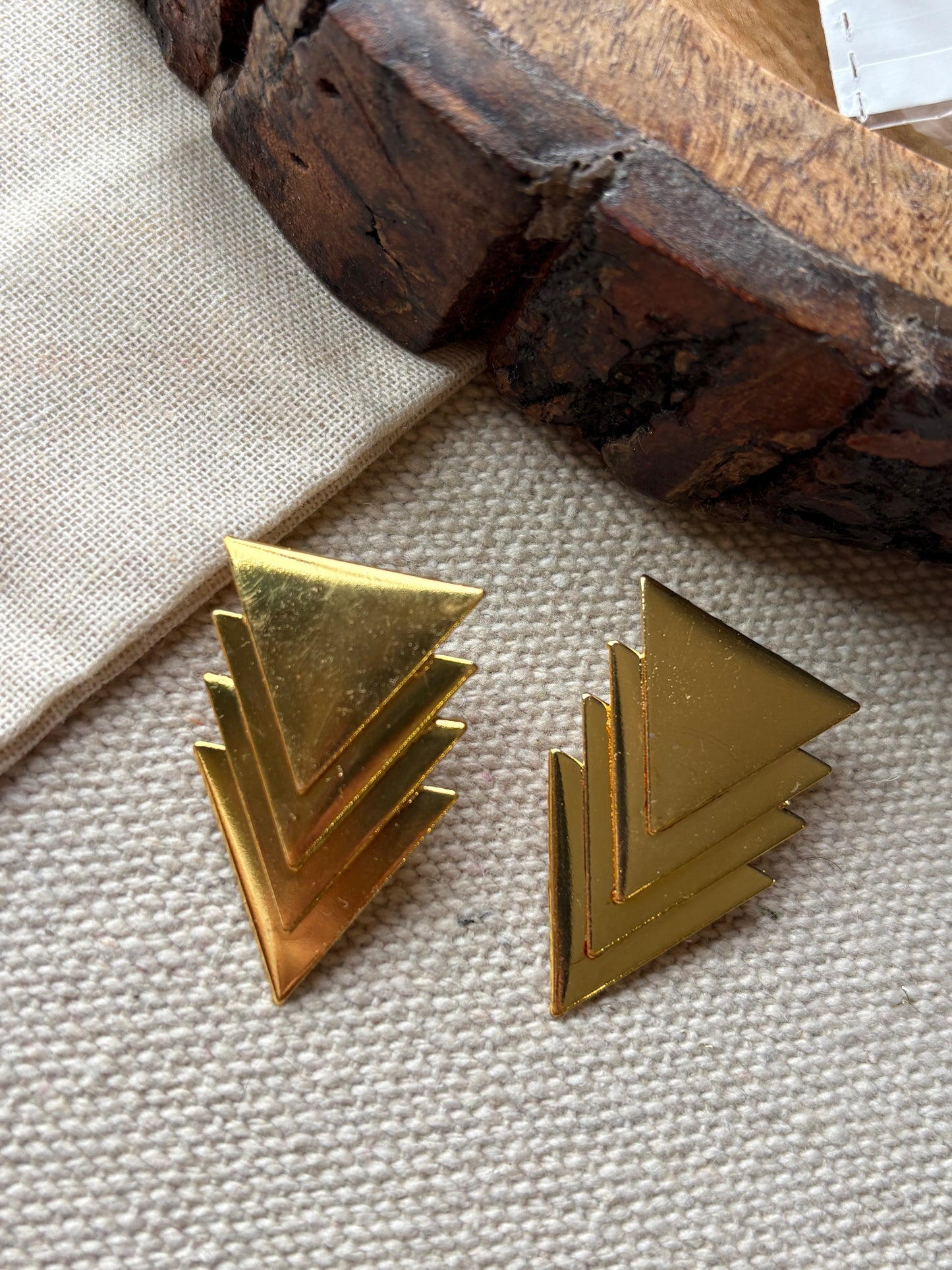 Triangle brass earrings