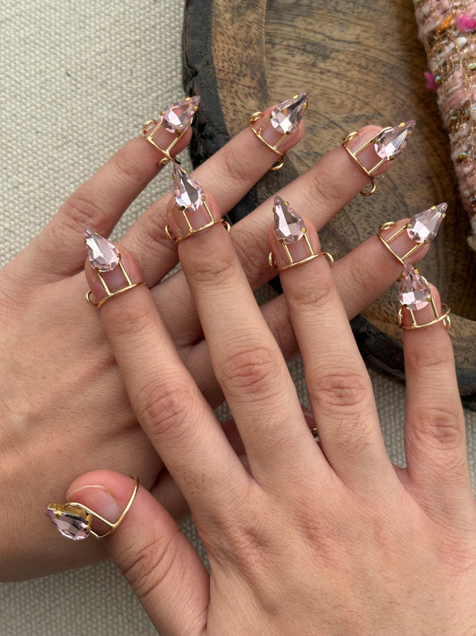 Nail Rings - Adjustable fit (Baby Pink)