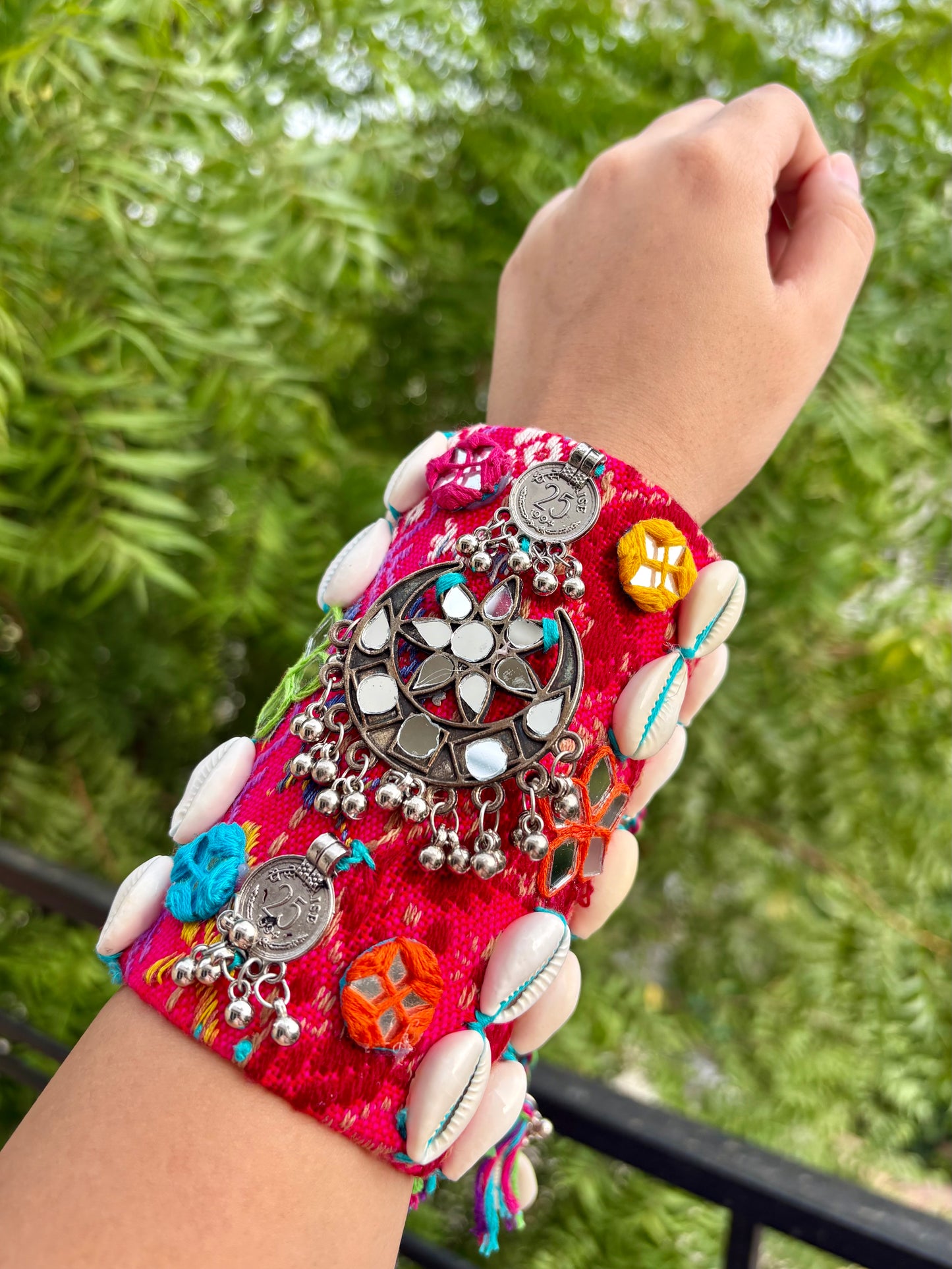 Boho Tribal Mirror Work Handcuffs