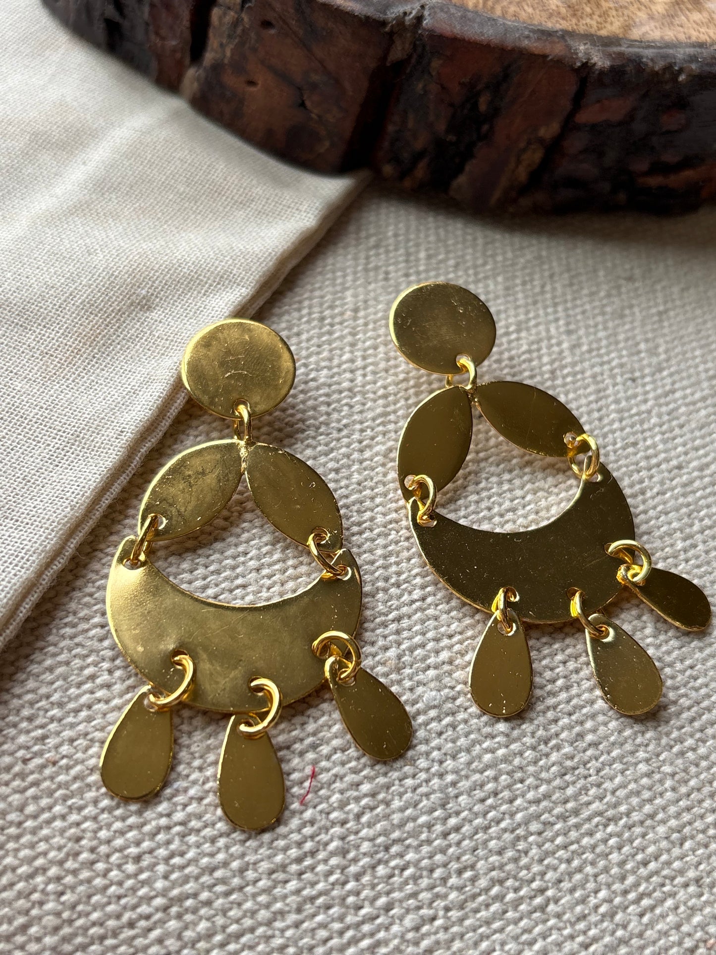 Statement brass earrings