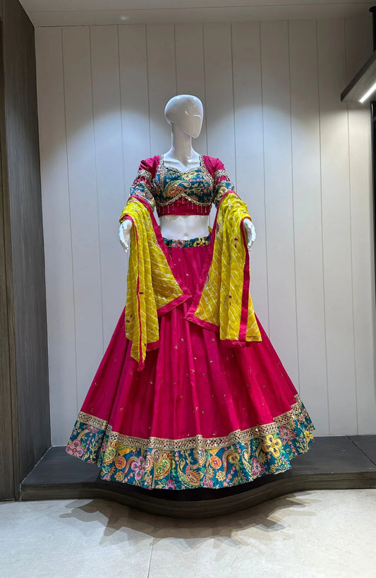 ✨ Noor-e-Virasat – Roman Silk Chaniya Choli Set ✨
