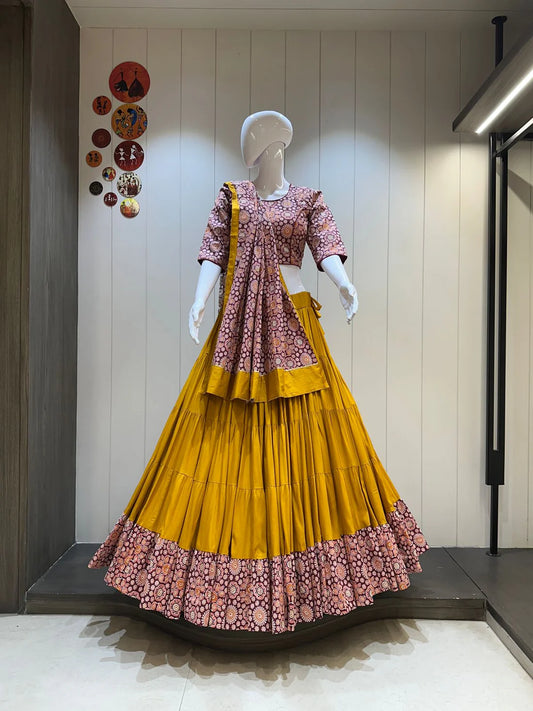 Ajrakh Chaniya Choli with Dupatta