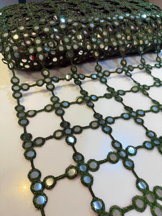 Mirror Poshida Veil - Mehndi Green