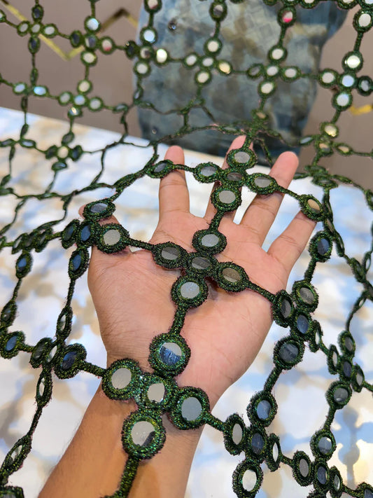 Mirror Poshida Veil - Mehndi Green