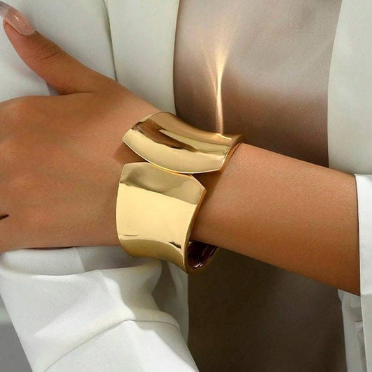 Statement brass bracelet